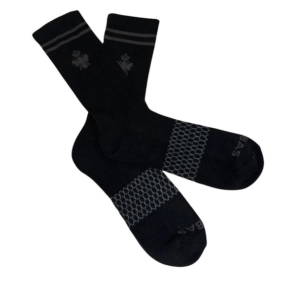 Bombas Socks Men’s Black and Gray Crew Socks Size Medium - Picture 1 of 6